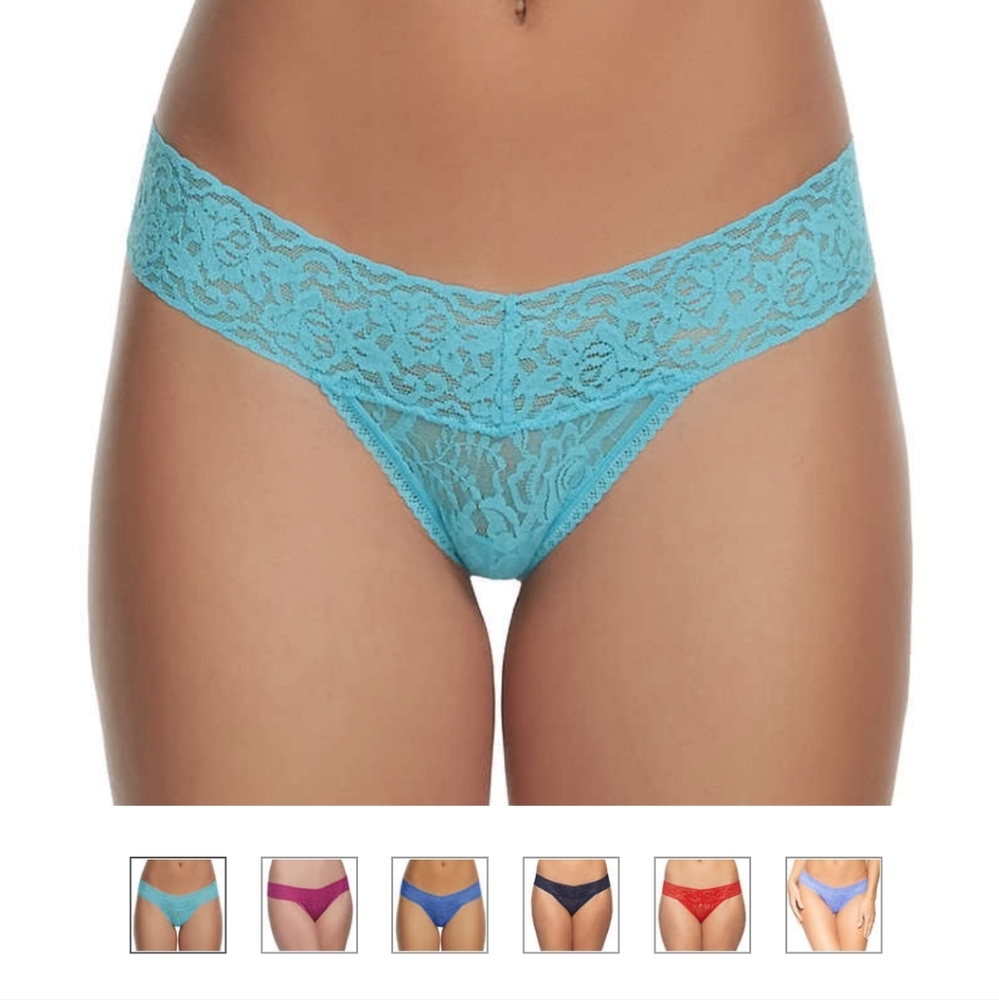 Black Bow Women’s Lace Thong, 6-pack Blue set XL/XXL